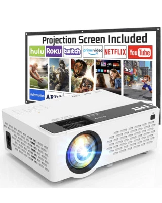 MVV Mini Projector 200 ANSI Lumens MV-08 With 100" 16:9 Projection Screen - Image 1 of 4