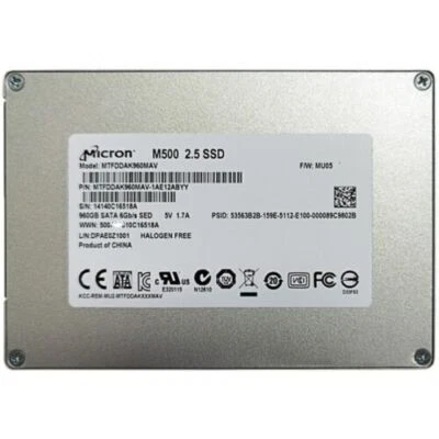 Micron M500 960GB SSD 6GB/s 2.5" SATA MTFDDAK960MAV Solid State Drive - Image 1 of 2
