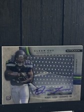 Robert Turbin 2012 Topps Strata Clear Cut Rookie Jersey Auto card 