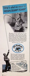 VINTAGE 1940s Print Ad ~ 40-Fathom Fish ~ Fresh-Caught Flavor - Picture 1 of 1