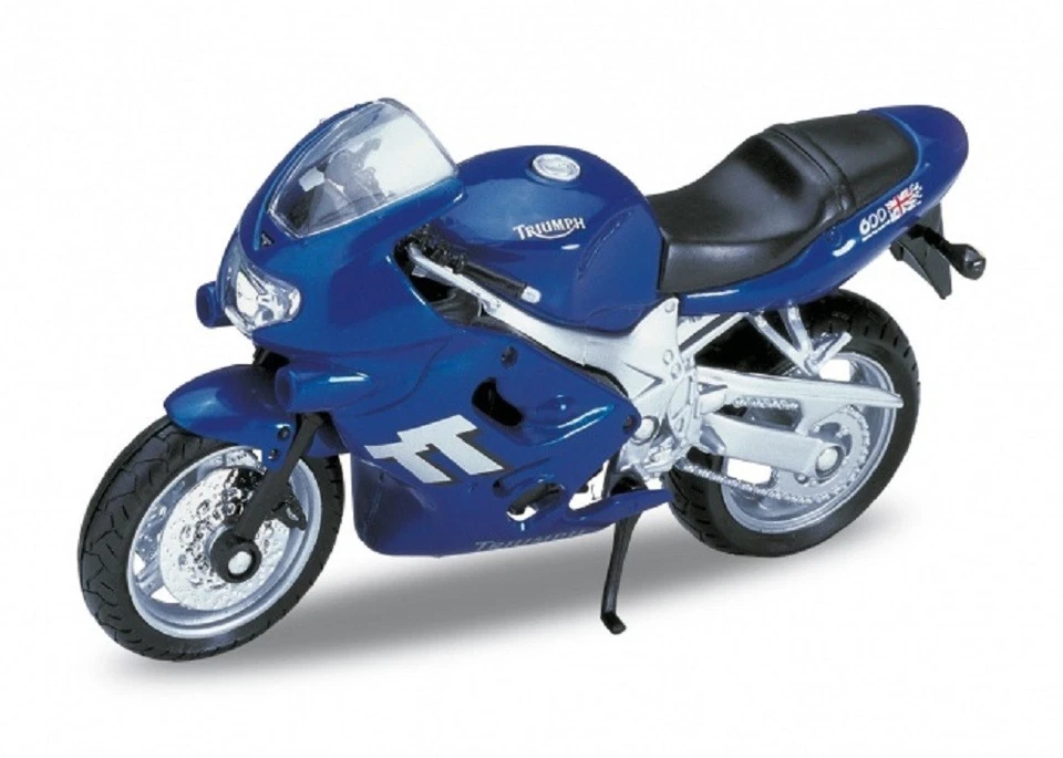 DieCast Model Motorcycle Triumph TT 600 Blue 2002 metal Welly 1/18 4.3" - Image 1 of 1
