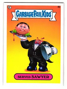 Served SAWYER 8b 2014 Topps Garbage Pail Kids Series 1 GPK Parody Sticker - Picture 1 of 2
