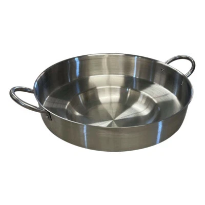 23" Stainless Steel Comal Frying Griddle Pan Deep Fry Pan For Carnitas Panza - Image 1 of 4