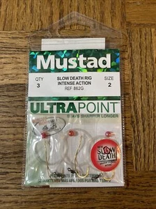 Mustad Slow Death Rig Intense Action Size 2-1ea pk of 3-Brand New-SHIPS N 24 HRS - Picture 1 of 2