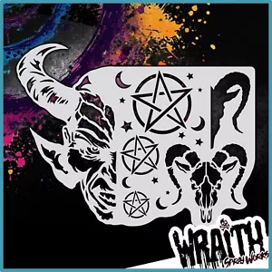 Demon Curse - Reusable Airbrush Stencil Template - Picture 1 of 4