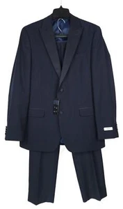 Alfani Men's Slim-Fit Stretch 2-Piece Tuxedo Diamond Grid Navy 40S 30x30 NWT - Picture 1 of 9