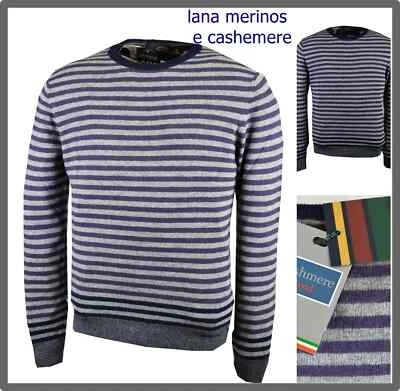 Maglione da Uomo in Lana Cashmere Maglia Pullover Maglioncino a fantasia s xxxl - Immagine 1 di 4