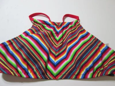 NWT Mossimo Womens Size S Bikini Top Red Multi Wireless Lined Swim Beachwear - Image 1 of 4