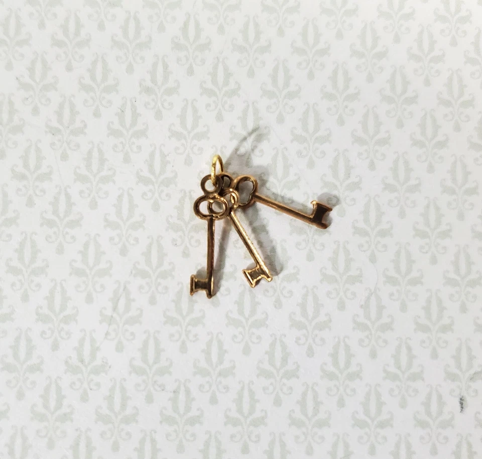Dollhouse Old Fashioned Brass Keys on Ring Multi Minis MUL12 Miniature 1 12