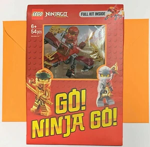 Hallmark Birthday Card ~ Full Lego Set Ninjago 54pcs ~ Go Ninja Go  - Picture 1 of 6