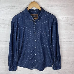 Billabong Collection Shirt Mens Size XL Indigo Blue Paisley Cotton Long Sleeve - Picture 1 of 12