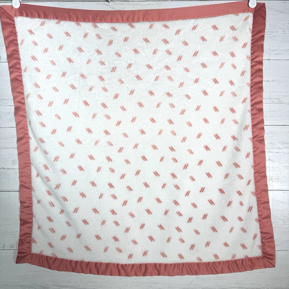 Gymboree Blanco Coral Polar Bebé Cuna Manta Borde Satinado 29” X 29” Foto 1 de 3
