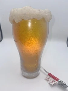 VINTAGE LIGHT UP FOAM TOP BEER GLASS DISPLAY Light Lamp Bar Spencer’s - Picture 1 of 9
