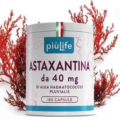 Astaxantina Pura Alto Dosaggio PiùLife 40mg Da Alga Haematococcus Pluvialis - Immagine 1 di 4