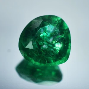 7.55 Ct Natural Muzo Green Colombia EMERALD Pear Cut Loose Gemstone - Picture 1 of 6