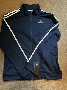 NWT - Boys Adidas Full Zip Tricot Navy Blue Jacket - Size XL - Picture 1 of 6