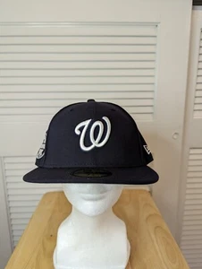 NWS Washington Nationals Azul Marino Blanco Gris New Era 59fifty 7 7/8 MLB - Imagen 1 de 11