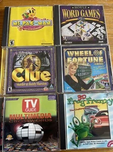 lot 6 Hoyle Word Games ms pacman crosswords clue 2001 Sierra PC CD-ROM win 95 98 - Picture 1 of 9