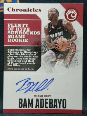 2017-18 Chronicles Bam Adebayo Red Rookie RC Auto Autograph #/149 Heat CA-BAM - Image 1 of 4