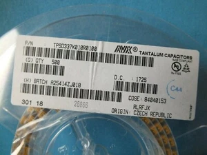 10pcs AVX TPSD337K010R0100 Tantalum Capacitors - Solid SMD 330uF10V 10% L - Picture 1 of 3
