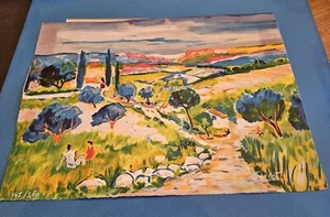 Jean-Claude Picot Serio lithograph Watercolor Signed 145/350 French Countryside - Picture 1 of 14