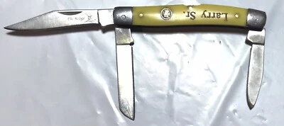 Vintage Elk Ridge ER-323 3Blade Pocket Knife 3-1/4”Closed Yellow Plastic Read - Image 1 of 4