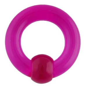 Captive Nipple Ring Heavy 12 Gauge 1/2" Acrylic Purple 6mm Ball SET of 2 - Picture 1 of 4