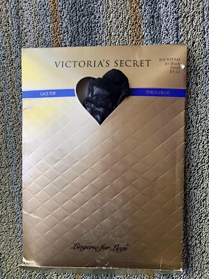 Victoria's Secret Made in USA Dessous für Beine Overknee Spitzentop schwarz neu in Verpackung S - Bild 1 von 3