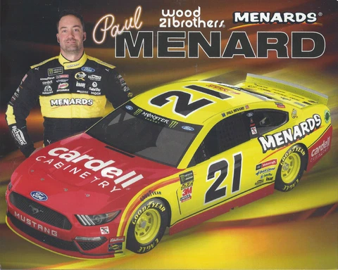 2019 PAUL MENARD “CARDELL CABINETRY” #21 NASCAR MONSTER ENERGY POSTCARD Cover