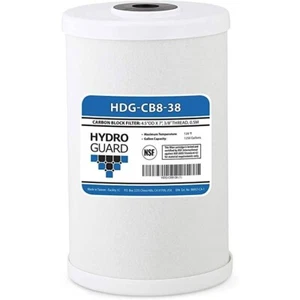Cartucho de filtro de agua bloque de carbono Hydro Guard HDG-CB8-38, 0,5 micras - Imagen 1 de 1