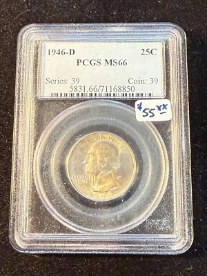 1946 D WASHINGTON QUARTER PCGS MS66 - Image 1 of 4