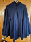 Womens Navy Blue Hooded Fleece Cape from American Apparel One Size