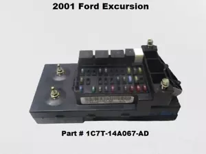 1C7T-14A067-AD 2001 Ford Excursion 7.3L Relay Junction Fuse Box Assembly OEM - Picture 1 of 14