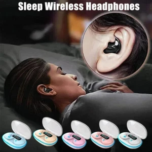 Invisible Sleep Wireless Earbuds Bluetooth Work Headset TWS Waterproof Earphone - Picture 1 of 18