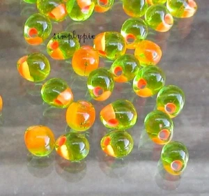 Perline con frange Miyuki foderate arancione lime 10 grammi 4 mm fornitura tessitura Kumihino - Foto 1 di 4