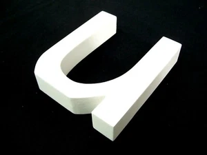 WOODEN LOWER CASE LETTER U WHITE PARTY EVENT WEDDING RECEPTION ENGAGEMENT SIGN - Picture 1 of 2
