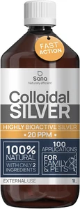 Argento Colloidale Puro 1000 Ml 20 PPM | per La Famiglia & Gli Animali (Cani, Ga - Foto 1 di 12