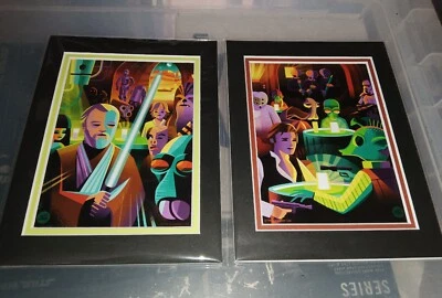 Disney Star Wars Cantina Greedo Han Solo Obi Jeff Granito Impresión 6x8 Juego de 2 Foto 1 de 3