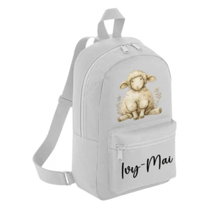 Personalisierter Mini-Rucksack Schaf Lamm Bauernhof Rücken Schule Kinder individuell Kindergartentasche - Bild 1 von 2