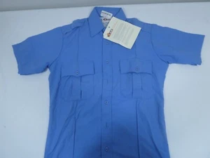TOPPS SAFETY MENS SMALL FR SHORT SLEEVE NOMEX IIIA SHIRT SH96-7520 MEDIUM BLUE - Picture 1 of 2