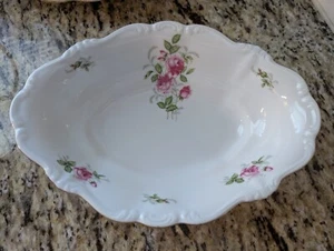 Johann Haviland Bavaria Germany Moss Rose Pink Floral Gold Trim Bowl - Picture 1 of 3
