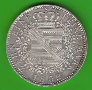 Coin Taler Silver Saxony Convention Taler 1832 Very Pretty nswleipzig - Picture 1 of 3