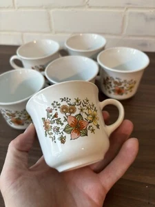 Corelle Corning Ware Becher Wildflower Kaffee Tee Tasse 6er Set Made in USA Vintage - Bild 1 von 4