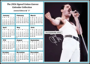 Calendario Freddie Mercury, firmado 2026 lona algodón (FM-3) - Imagen 1 de 1