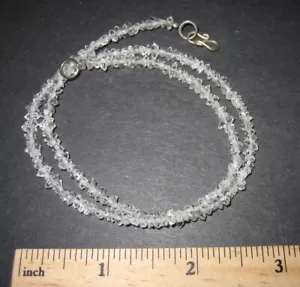 17" NATURAL GEM HERKIMER DIAMOND QUARTZ CRYSTAL NECKLACE FROM PAKISTAN 37cts *2 - Picture 1 of 9