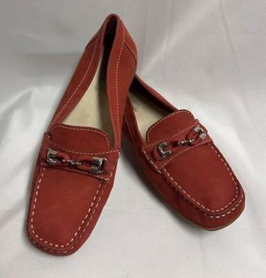 Mocasín Geox Respira italiano para mujer de cuero rojo 37,5 EU 7 EE. UU. cómodo conductor Foto 1 de 4