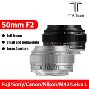 TTartisan 50mm F2.0 MF Full Frame Lens for Fujifilm Canon Nikon Sony M4/3 Leica - Picture 1 of 7