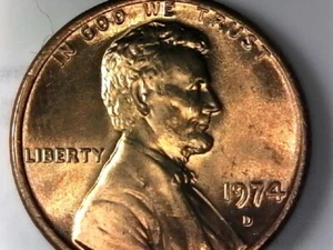 Penny commemorativo D. Lincoln 1974 D.D.O. orecchio non circolato P-42 - Foto 1 di 9
