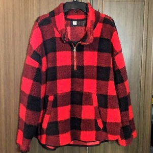 Old Navy Buffalo Plaid Pullover Fleece, XXL - Picture 1 of 5