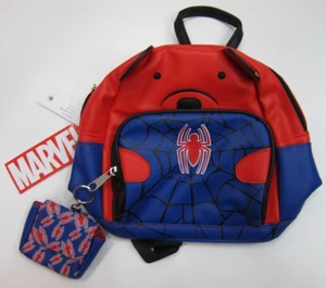 Marvel Spiderman Bear Red Mini Backpack With Coin Purse Blue & Red - Picture 1 of 5